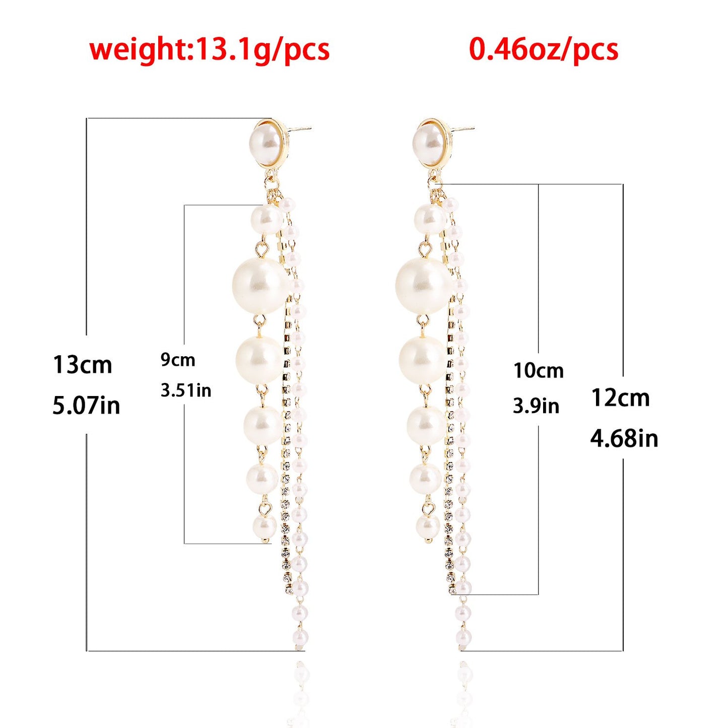 Jewelry ins geometric imitation pearl claw chain tassel earrings female hot girl earrings high-end niche