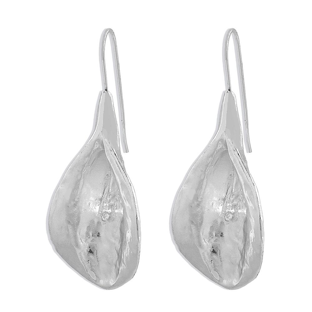 E1356 Jewelry Geometric Irregular Leaf Earrings Hong Kong Exaggerated Trendy Metal Earrings Female