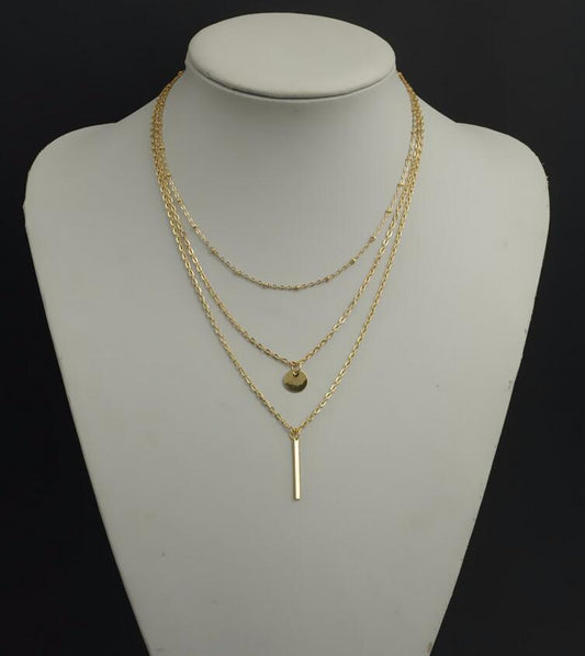Fashion Women's Bohemian Glitter Sequin Layered Necklace Clavicle Chain Jewelry
