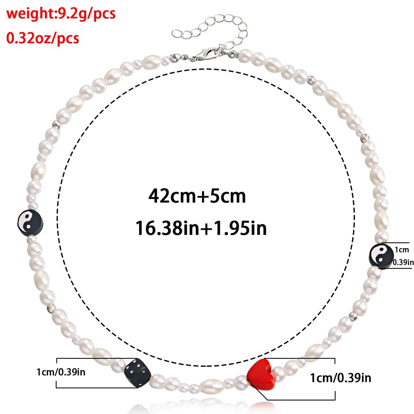 Beach Ethnic Fashion Beaded Necklace Colorful Acrylic Imitation Pearl Necklace Jewelry