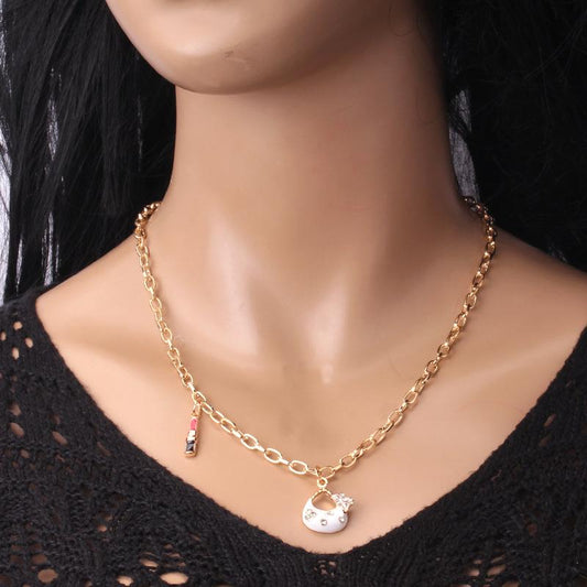 Diamond Pendant Necklace Female Niche Design Sense Light Luxury Temperament Simple Clavicle Chain Advanced Sense Net Red Indifference