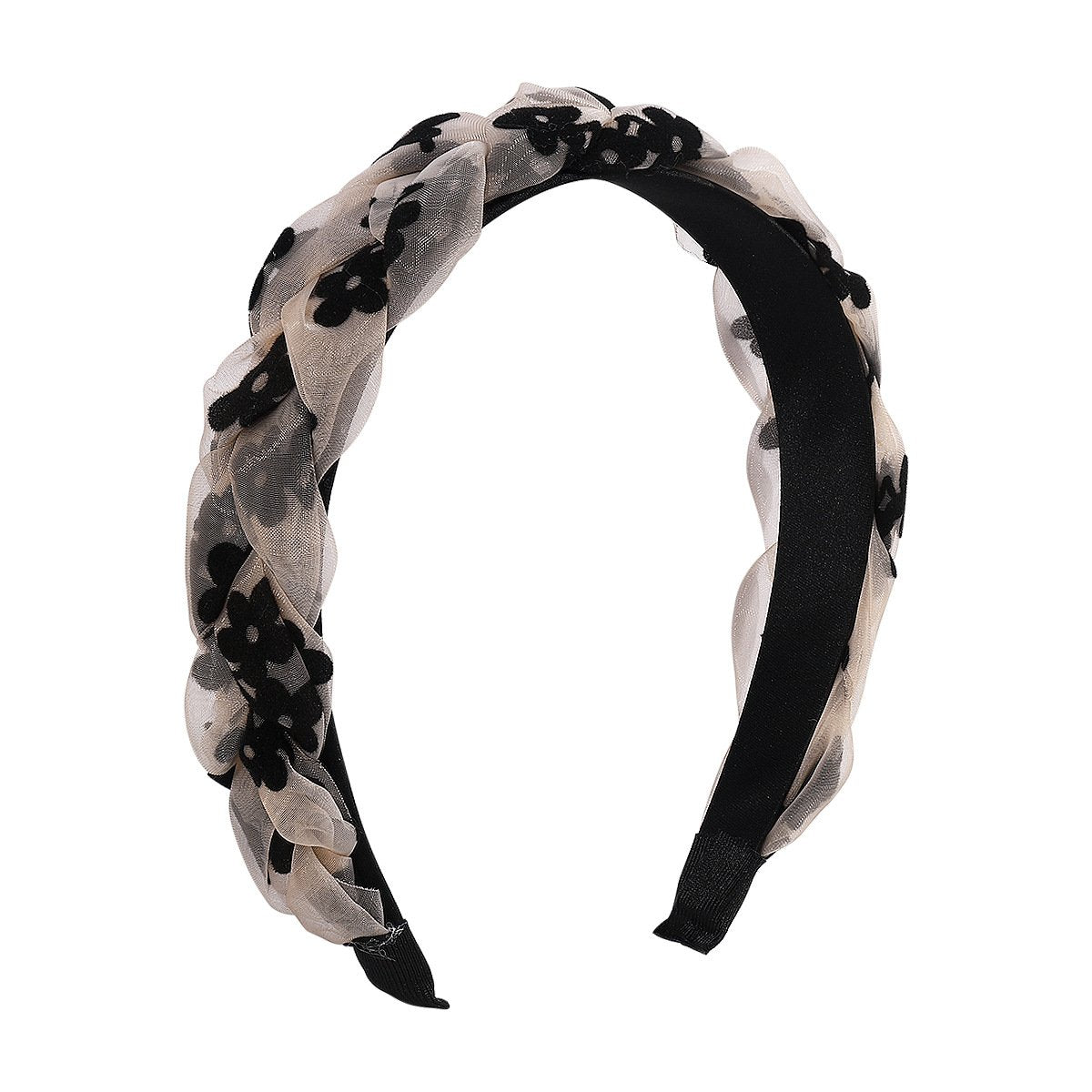 F4254 Retro Fashion Headband Sand Braided Geometric Creative Flowers Going Out High Skull Headband Female