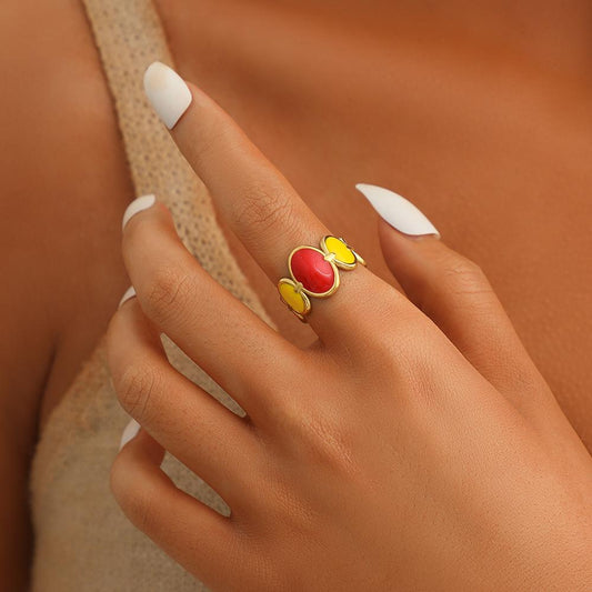 French simple temperament niche design sense stainless steel dripping oil hollowed out O-shaped open ring