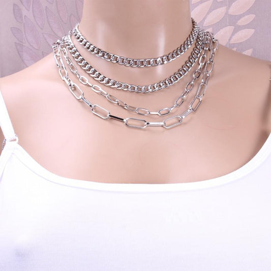 Fashion and popular multi-layer sweater chain personality thick chain necklace trendy women's necklace