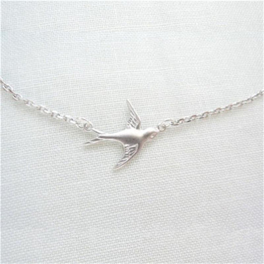 Cute Animal Little Swallow Pendant Necklace Short Fine Clavicle Chain Necklace
