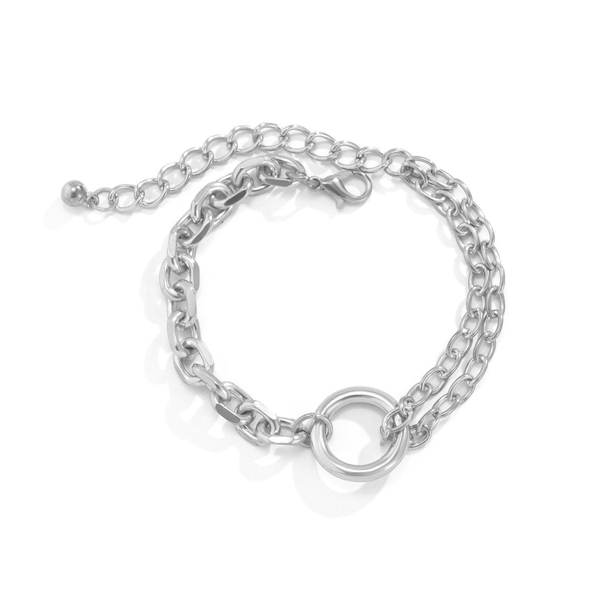 Jewelry Simple Ring Versatile Cross Chain Necklace Business Hollow Asymmetric Metal Necklace