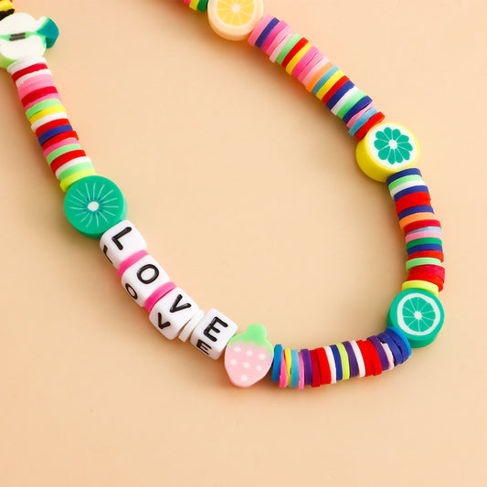 Jewelry fruit LOVE square letter small fresh mobile phone chain pendant mobile phone pendant jewelry female