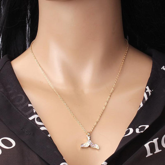 Diamond-encrusted mermaid ins light luxury necklace high-end temperament sweater chain fashion simple girly necklace