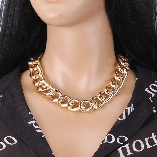 in indifferent niche design aluminum chain collarbone chain female trend fashion temperament stacked hip-hop necklace