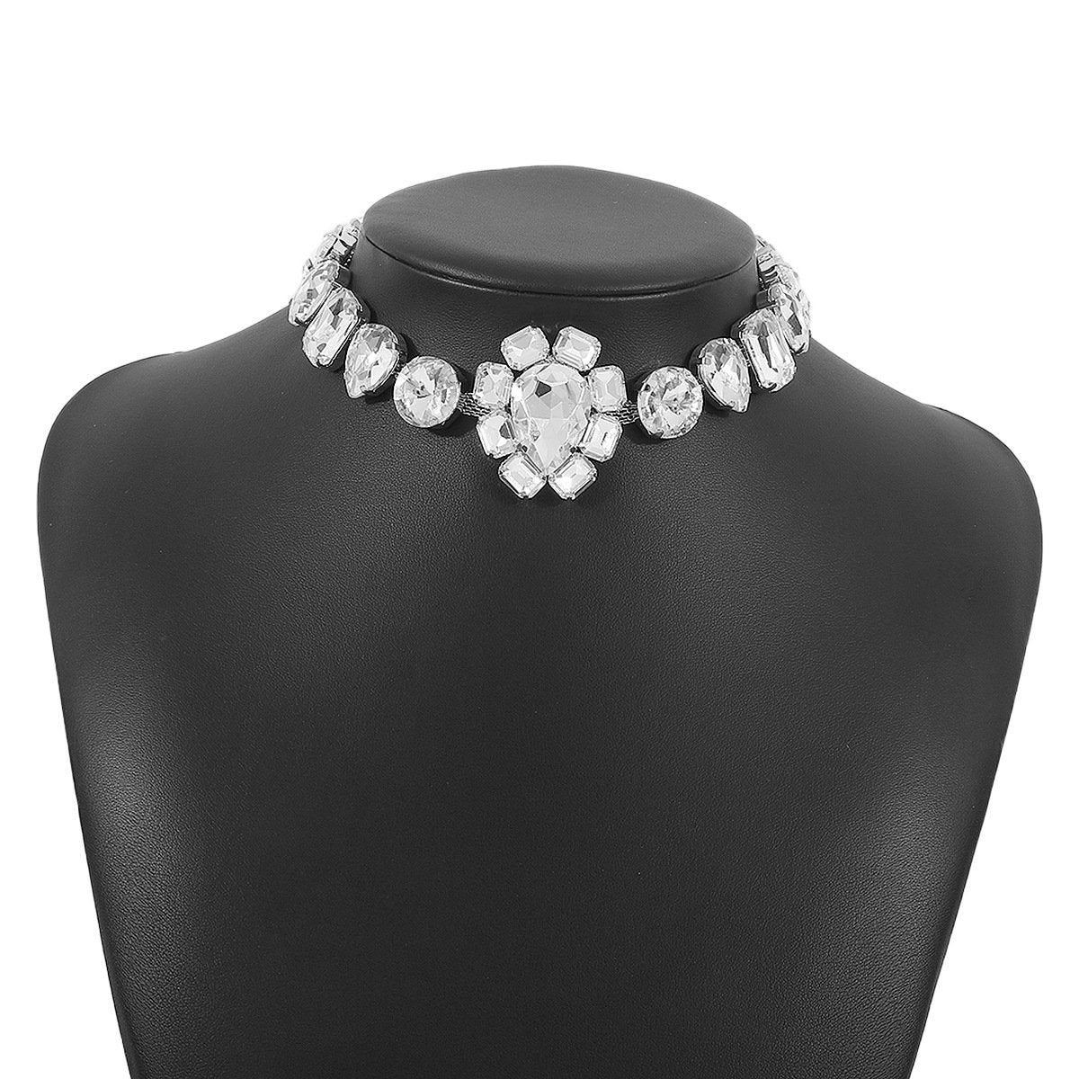 N1295 Ladies Light Luxury Rhinestone Necklace Palace Retro Exaggerated Shining Necklace Sexy Geometric Necklace