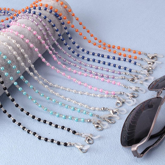 Popular Jewelry Black and White Pearl Non-slip Anti-lost Glasses Chain Mask Lanyard