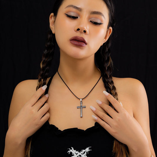 Jewelry Sweet Cool Babes Frosty Pentagram Pendant Necklace Hip Hop Punk Cross Necklace