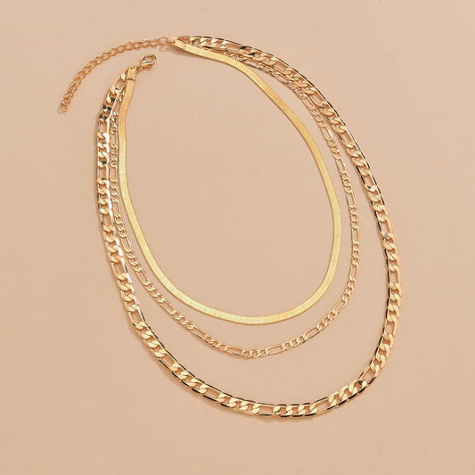Retro Snake Chain NK Chain Multilayer Necklace Ladies Accessories Set Necklace Jewelry