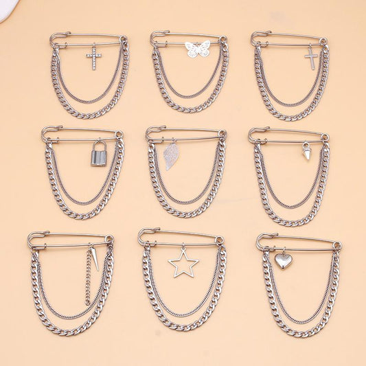 Trend accessories brooch temperament elegant anti-light corsage suit jacket fixed pin clothing accessories