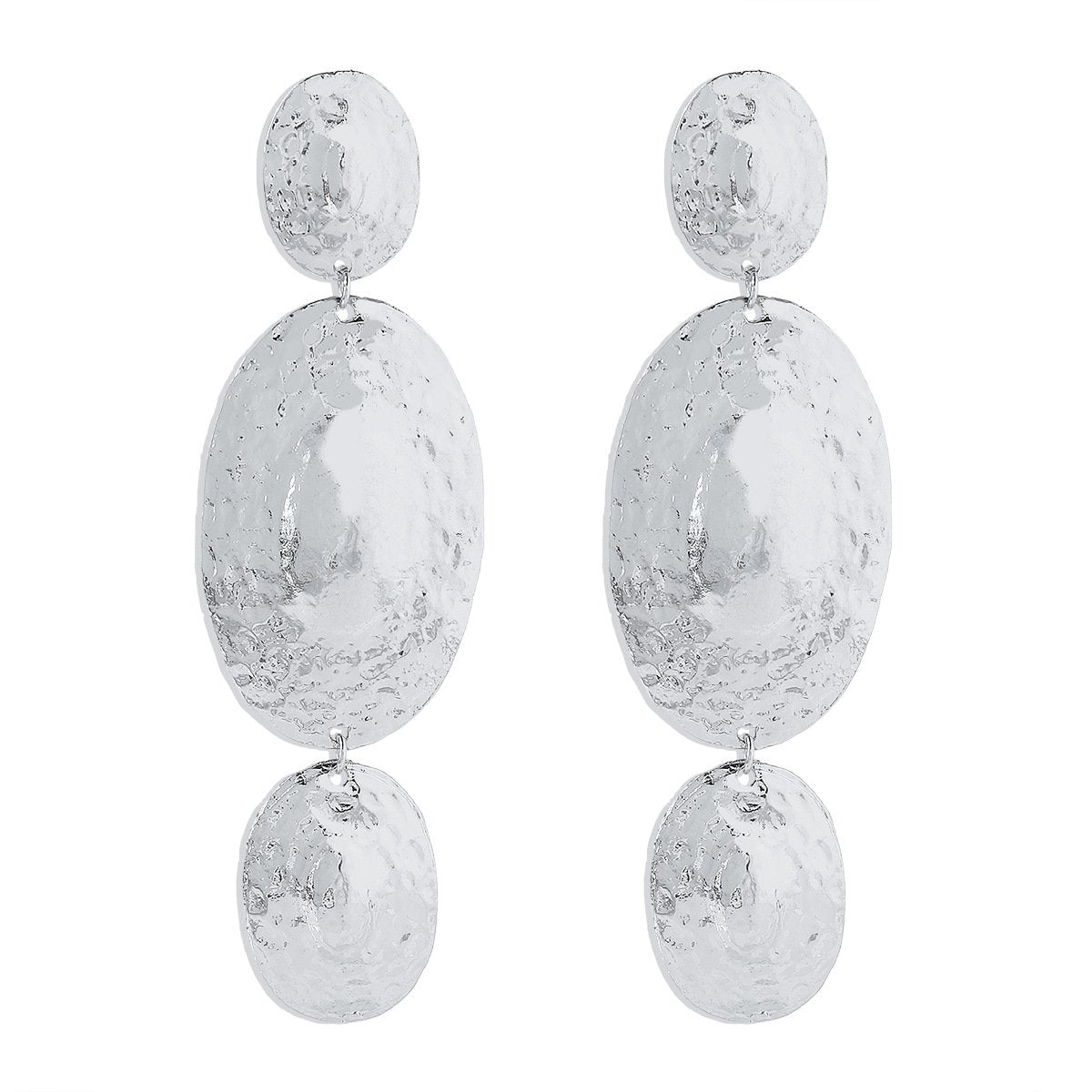 E1948 jewelry ZA exaggerated long heavy industry earrings personality level oval design sense earrings