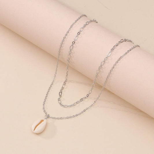 Vintage Ethnic Natural Shell Necklace Double Layer Necklace Accessories