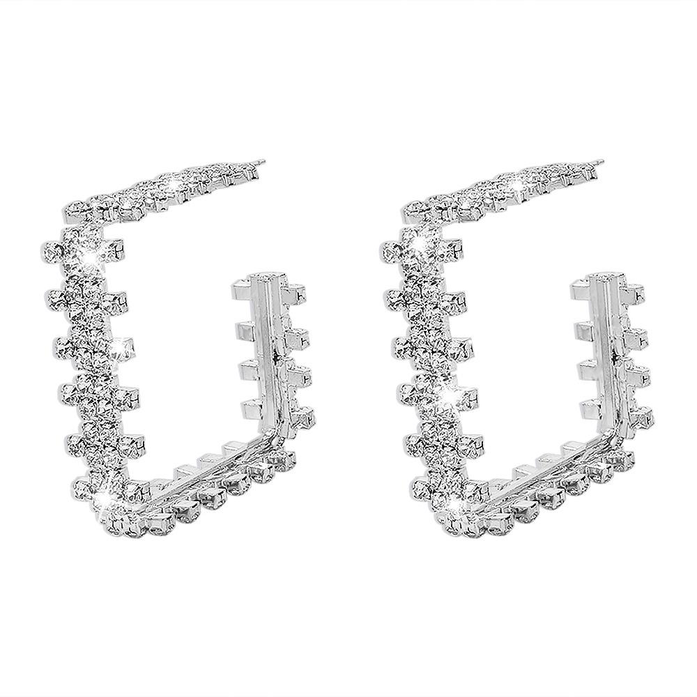 E9841 Internet celebrity earrings female creative exaggerated geometric square earrings niche design sense earrings
