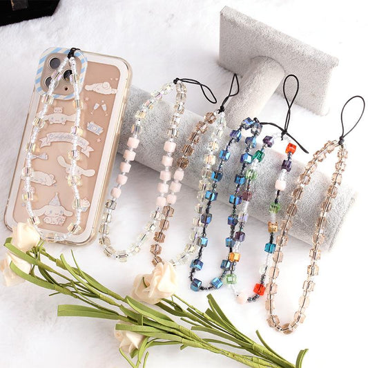 Year Fashion Simple Jewelry Ladies Handmade Geometric Crystal Phone Chain