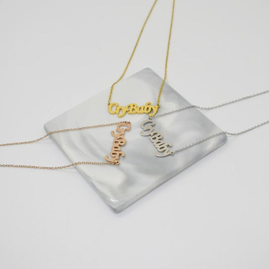 Crybaby necklace simple creative letter necklace female