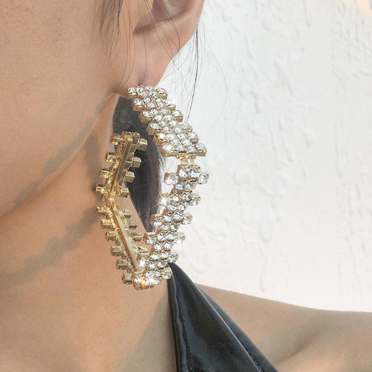 E9841 Internet celebrity earrings female creative exaggerated geometric square earrings niche design sense earrings