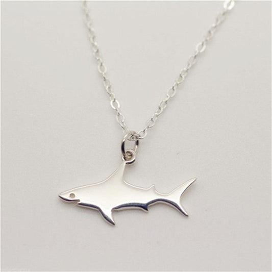 Trend Jewelry Shark Necklace Gold Silver Jaws Pendant Necklace Sea Animal Necklace