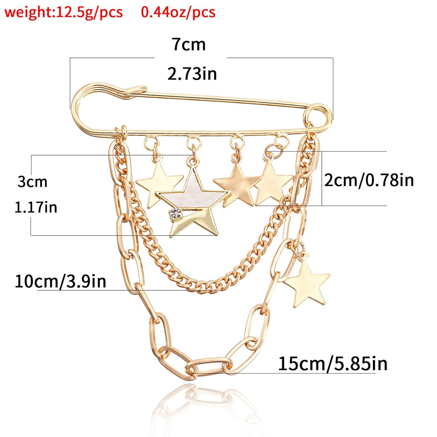 Jewelry punk long tassel pendant pendant brooch pendant female exaggerated geometric star brooch