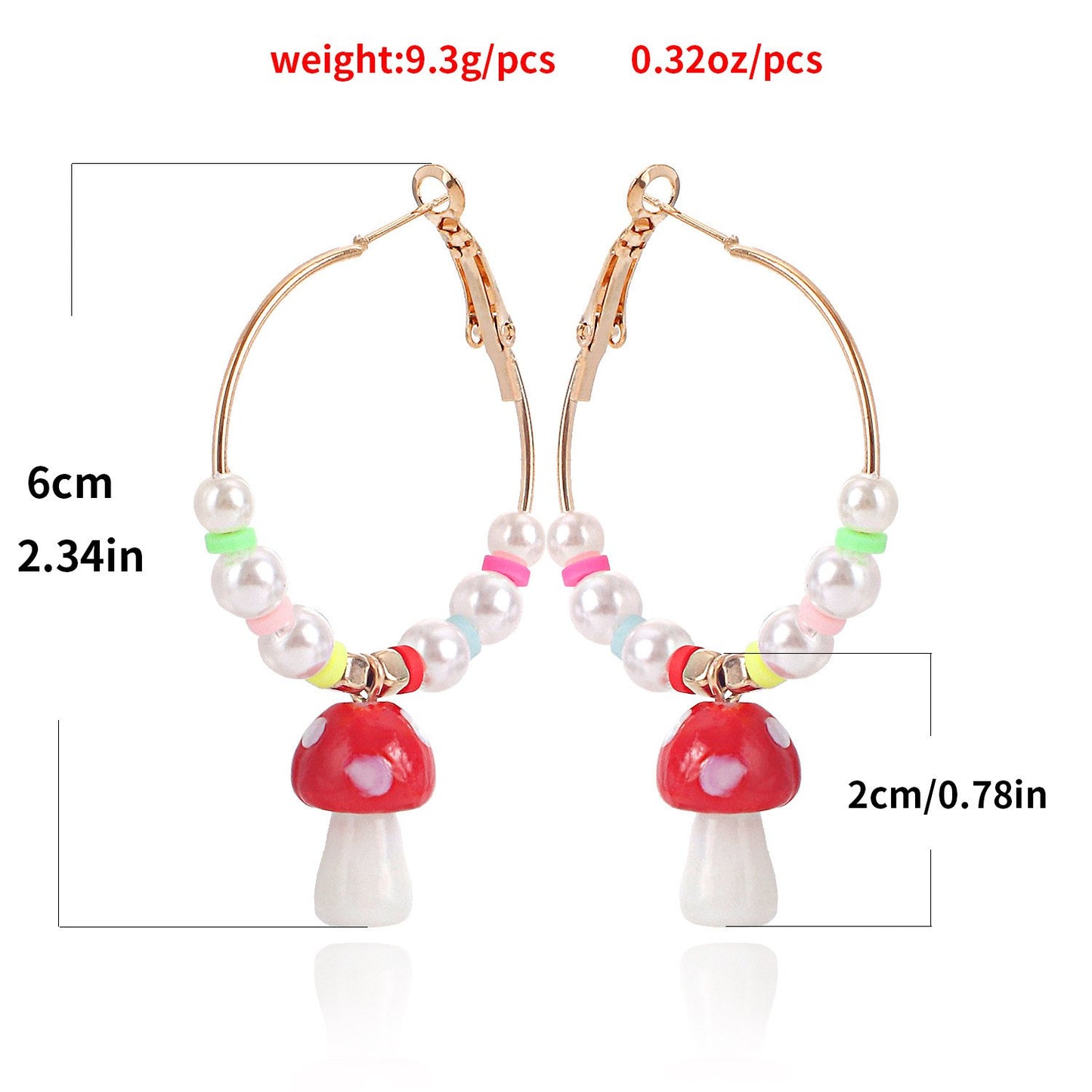 Jewelry Small Fresh Beaded Mushroom Pendant Earrings Earrings Personality Simple Versatile Temperament Earrings