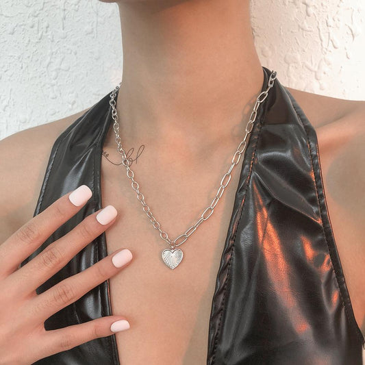 N853 Popular Jewelry Cold Simple Pendant Necklace Women's Geometric Love Elegant Clavicle Chain