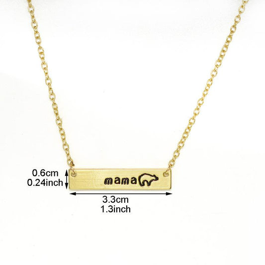 Explosive jewelry mother's day gift simple fashion mother bear pendant necklace female mama bear clavicle chain