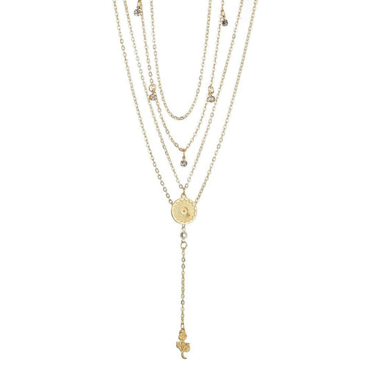 Accessories Fashion Rose Claw Diamond Pendant Ladies Multilayer Necklace Sweater Chain