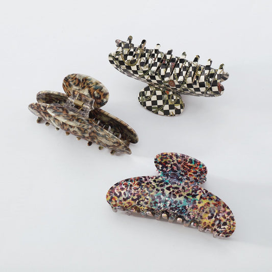 F4298 Acrylic Resin Exaggerated Fashion Shark Clip Spot Texture Retro Personality Hair Clamp Female