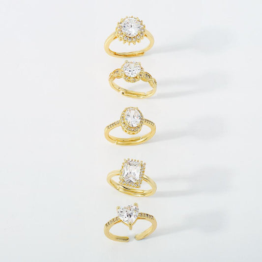 ZR133 Exaggerated Net Red Hand Decoration Copper Zircon Fashion Personality Ring Light Luxury Temperament Small Open Ring