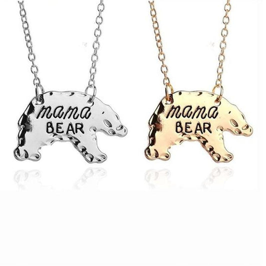 Jewelry mother's day gift, simple fashion mamabear mother bear necklace explosion style