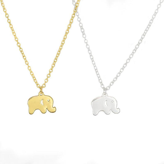 Cute Elephant Necklace Electroplating Color Preserving Alloy Baby Elephant Necklace Animal Pendant Clavicle Chain Jewelry
