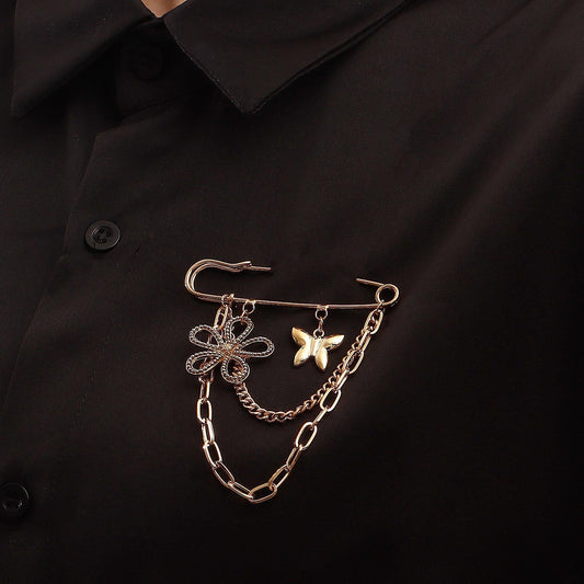 Jewelry Fairy Clothing Pendant Butterfly Tassel Brooch Femininity Flower Pendant Accessories