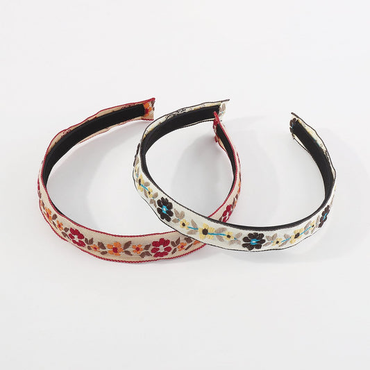 F5294 Small Fresh Girl Heart Hand Embroidered Flower Headband Simple Fabric Art Cute Sweet Geometric Headband