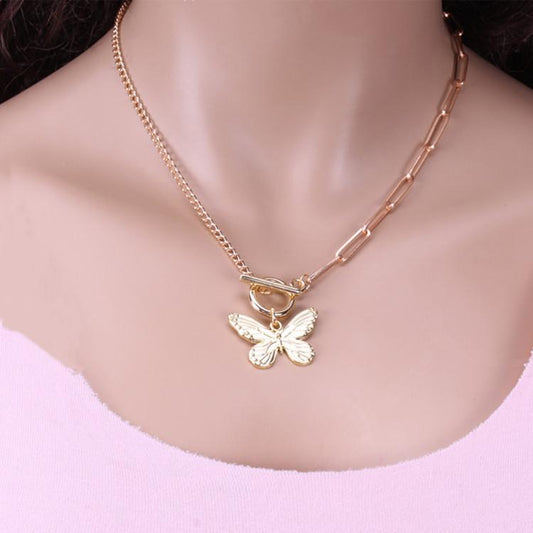 Jewelry niche retro butterfly necklace female amazo direct supply