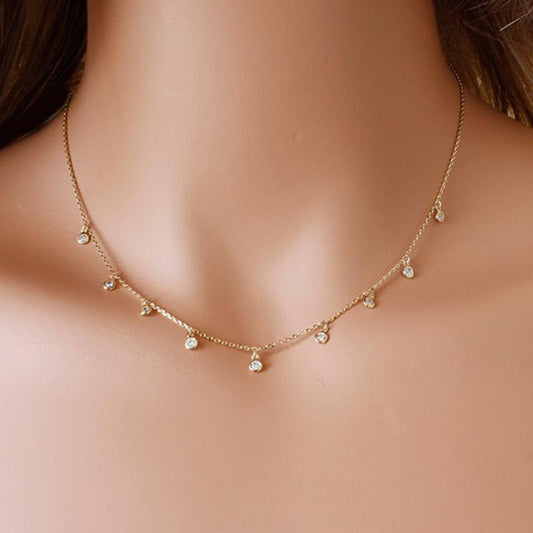 Jewelry Fashion Diamond Necklace Female Personality Creative Accessories Pendant Clavicle Chain