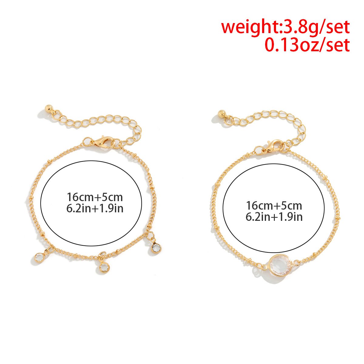 Jewelry Versatile Street Shot Temperament Hollow Hand Decoration Simple Double Layer Thin Chain Rhinestone Bracelet Female