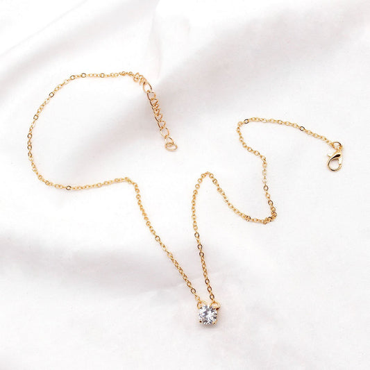 Necklace Fashion Simple Ladies Clothing Accessories Trendy Versatile Zircon Clavicle Chain