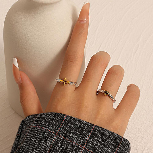 ins Mobius love ring retro fashion niche design cross opening index finger ring female