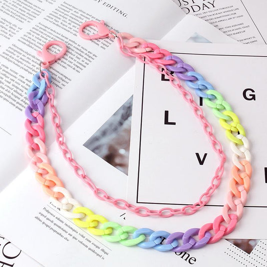Fashion Waist Jewelry Versatile Candy Color Double Layer High Street Retro Color Resin Pants Chain Chain