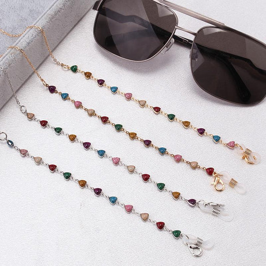 Mask hanging chain glasses chain love pendant mask chain peach heart metal glasses chain direct supply