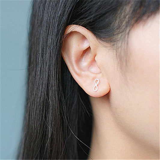 Earrings simple number 8 stud earrings lucky number earrings