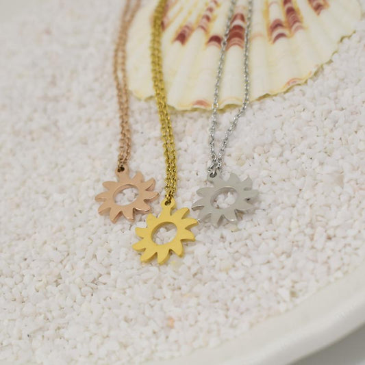 accessories sun flower necklace women sunflower pendant