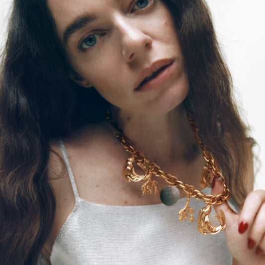 N185ZA Exaggerated Trendy Personality Clavicle Necklace Metal Dolphin Branch Creative Small Necklace Hand Jewelry