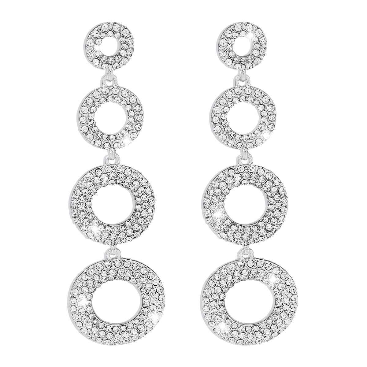 E1569 personality exaggerated light luxury earrings size circle geometric fashion long party dinner earrings