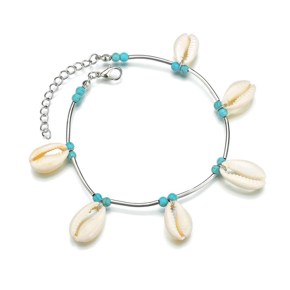 Accessories Retro Turquoise Shell Anklet Female Personality Creative Beach Anklet