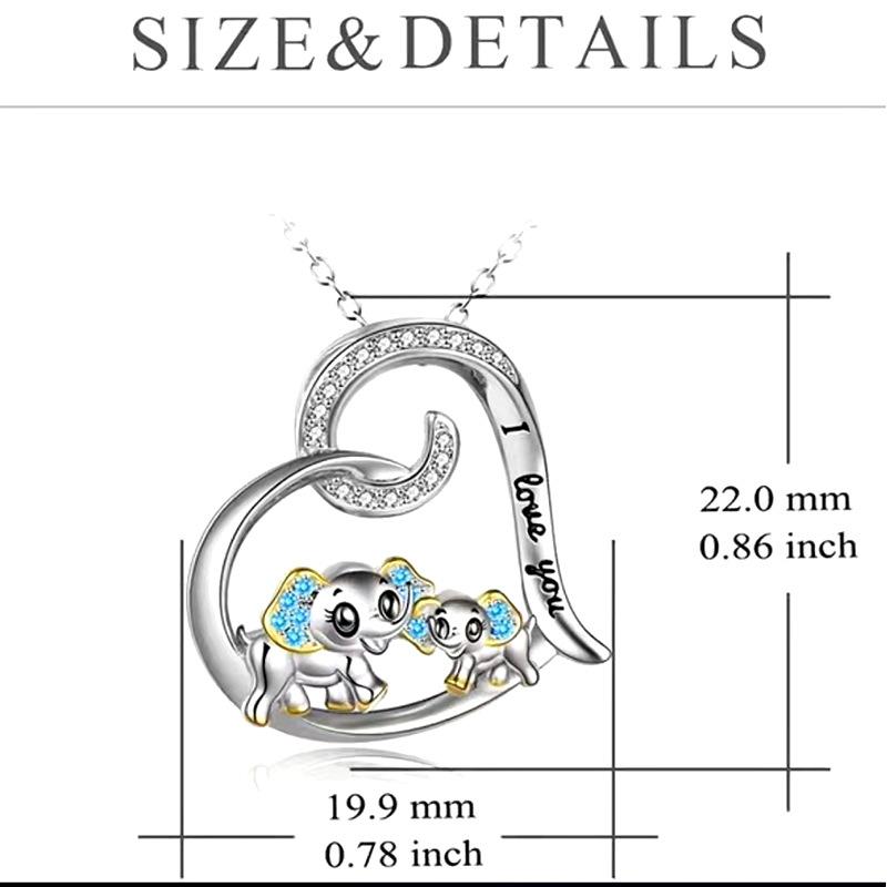 Jewelry Mother and Child Elephant Love Pendant Necklace Female Niche Design Sense Cute Cartoon Animal Jewelry