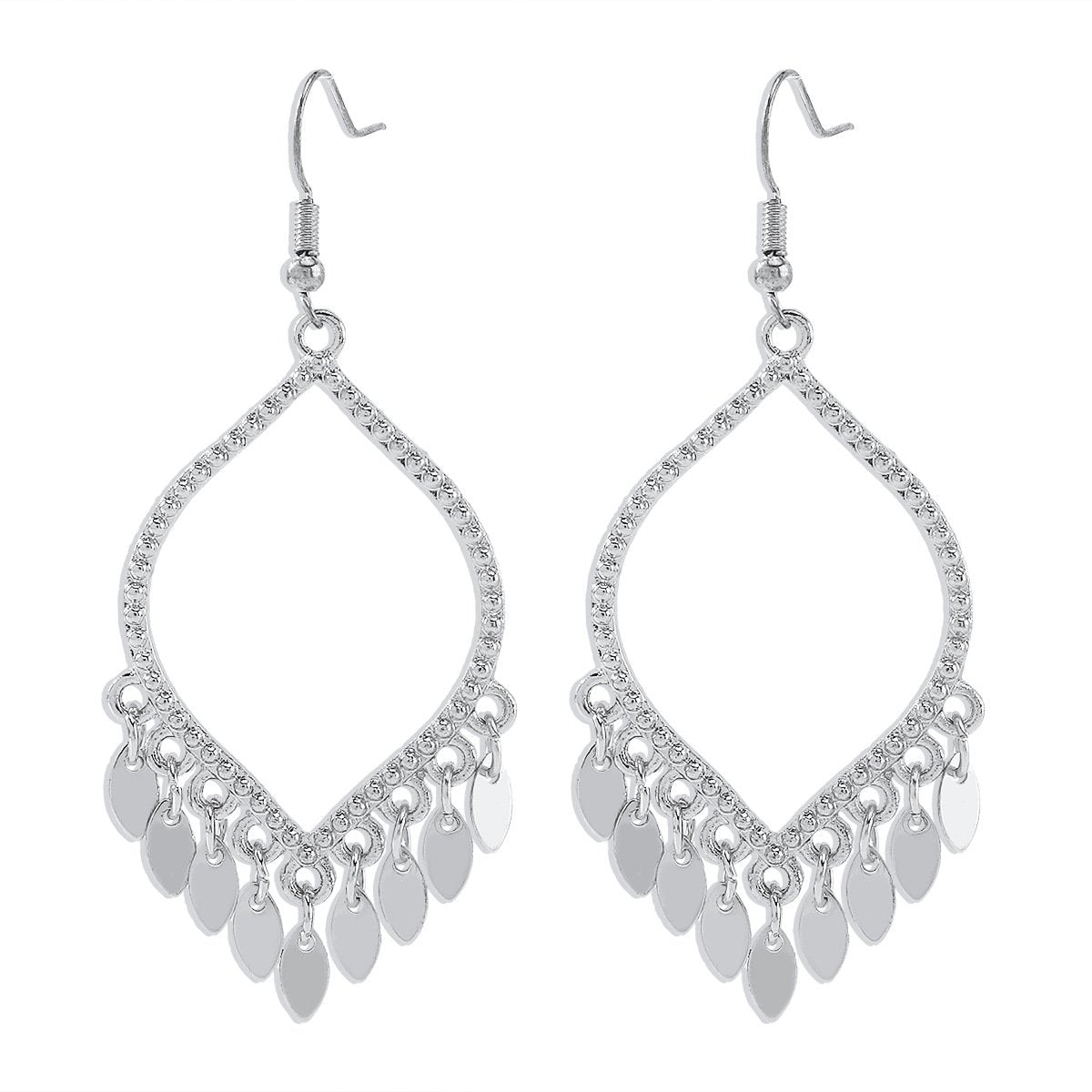 E1772 Jewelry simple metal drop-shaped tassel earrings personality niche ethnic earrings